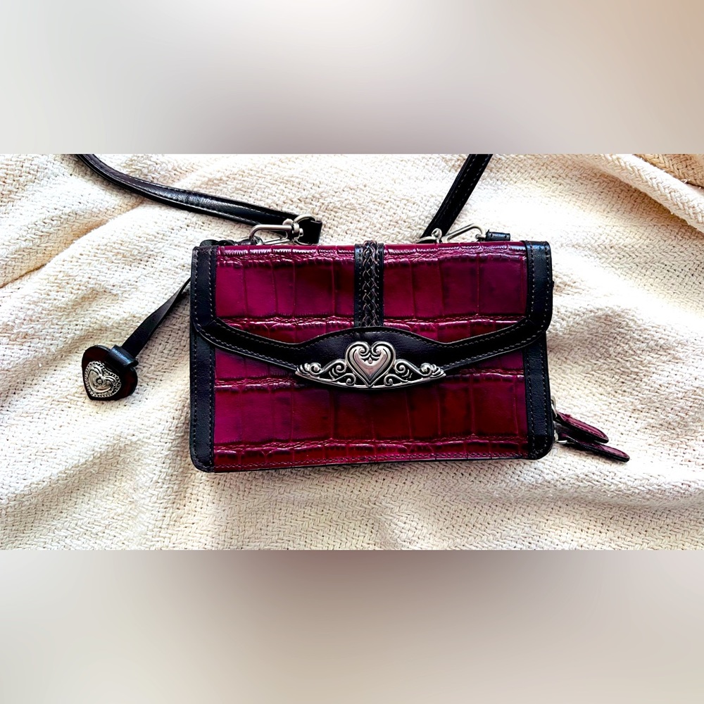 Brighton Cross Body Bag Blood Red Croc Pattern